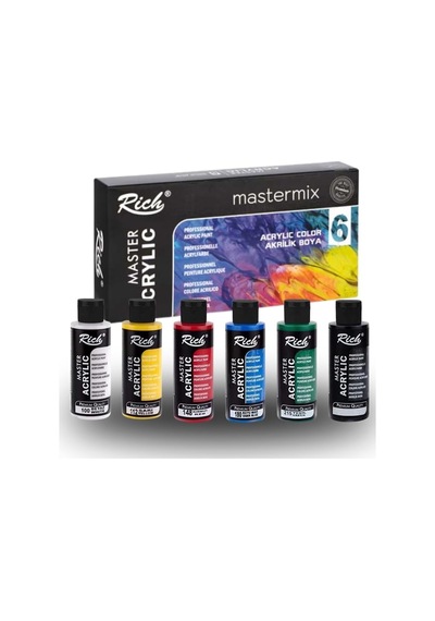 Mastermix Profesyonel Akrilik Boya 60cc 6 Ren Çok Renkli