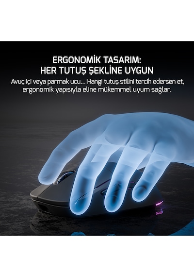 Gamepower Fenix 24.000dpı Triple Mode Kablolu/bluetooth/2.4g Siyah Gaming Mouse Fenix