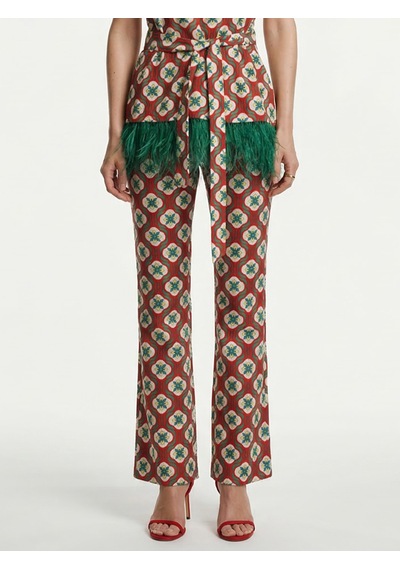 Xint Kırmızı Keten Karışımlı Regular Fit Pantolon 201332