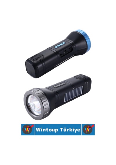 Premium Çok Fonksiyonlu Bluetooth Radyolu Şarjlı Güneş Enerjili Kolay Kavrama Outdoor Kamp El Feneri Çok Renkli