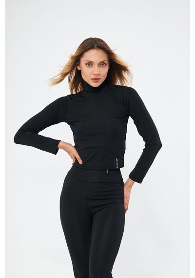 Lesa Wear Soft Touch Balıkçı Yaka Bluz Siyah Siyah
