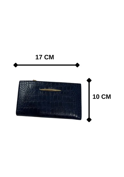 Gk Gamzelirenklerim Luxury Fashıon&accessorıes Kroko Dokulu Gold Detaylı Lüx Görünümlü Cüzdan Lacivert