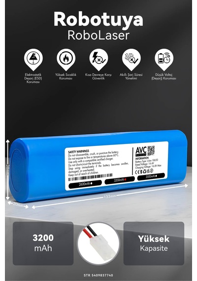 Robotuya Robolaser 3200mah Robot Süpürge Bataryası M.ö