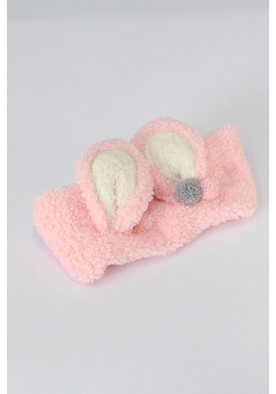 Toyaş Tavşan Kulaklı Peluş Bandana Makyaj Spa Saç Bandı Pembe Çok Renkli