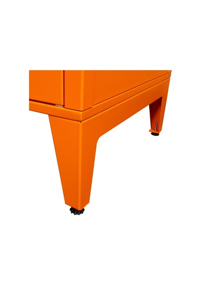 Ziglat 1550 Serisi Kilitli Metal Home Office Dolabı Cam Kapaklı Turuncu 450x1500x450 Mm