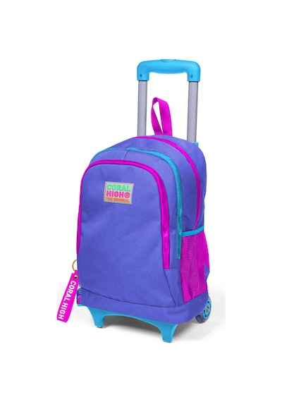 Coral High Kids Lavanta Işıklı Tekerlekli Üç Bölmeli Çekçekli Sırt Çantası 23903