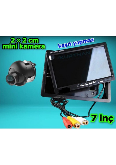 7inç Qled Ips Monitör + 1 Adet 19 Mm Mini Ultra Araç Kamerası 12v