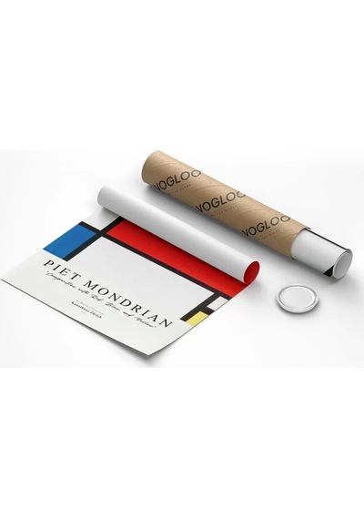 Çerçevesiz Poster Piet Mondrian Kırmızı, Mavi Ve Sarıdan Oluşan Kompozisyon