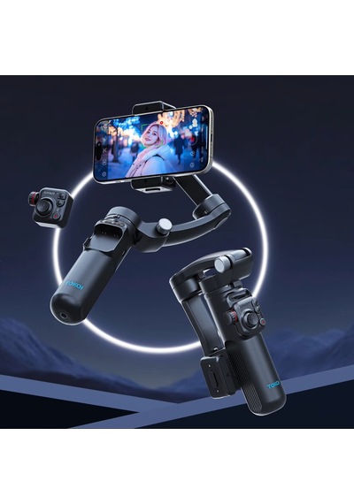 Çeşithane M02 Profesyonel Aı Akıllı Takip Gimbal Stabilizatör - 3 Eksenli Sarsıntı Önleyici, Ayrılab Çok Renkli