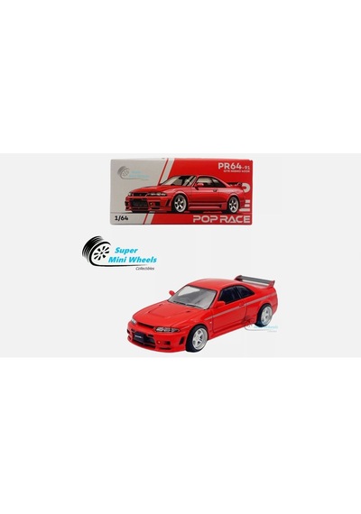 Pop Race 1:64 Nissan Gtr R33 Nismo 400r Red Pr64-91