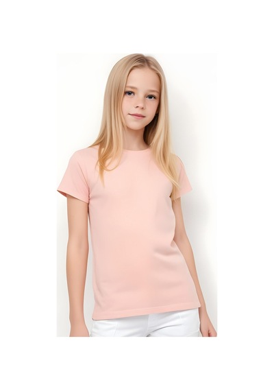 Fyk Kids Kız Çocuk Yuvarlak Yaka Penye T-shirt Somon