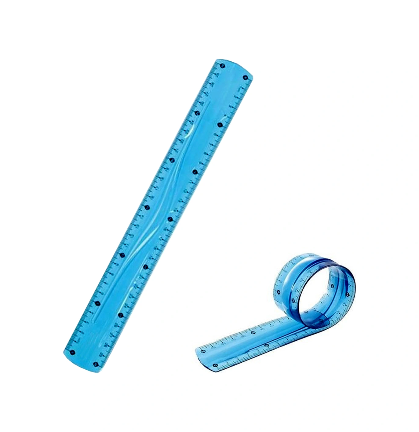 Mavi Esnek Plastik Cetvel Flexy Cetvel Kırılmayan Cetvel 30 Cm - 1 Adet Mavi