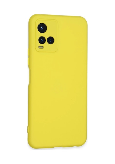 Bezos Vivo Y21s Kılıf Nano İçi Kadife Silikon - Sarı Pro