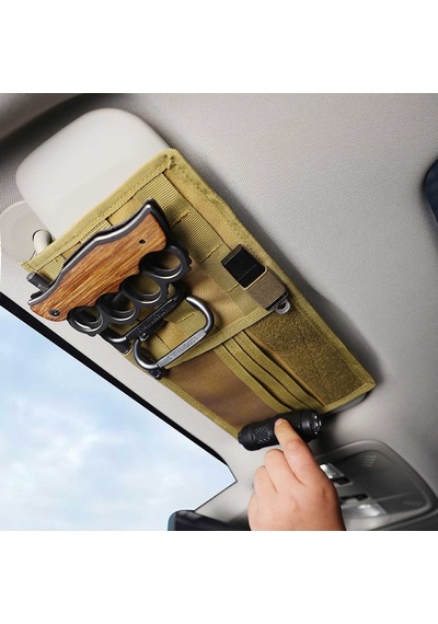 Araba Sun Visor Organizatör Çok Cep Araç Vizör Panel Depolama Sahibi Sürücü Lisansı İçin Uygun Khaki