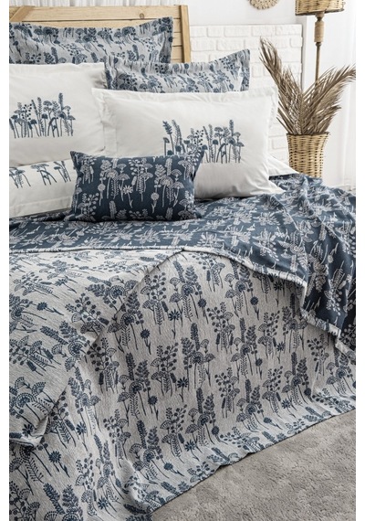 Valencia 8 Parça Çift Kişilik Çeyiz Seti Lacivert 240 X 260 Cm Lacivert