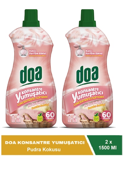 Doa Konsantre Çamaşır Yumuşatıcı Pudra Kokulu 60 Yıkama 1500 Ml X 2 Adet 2'li Set
