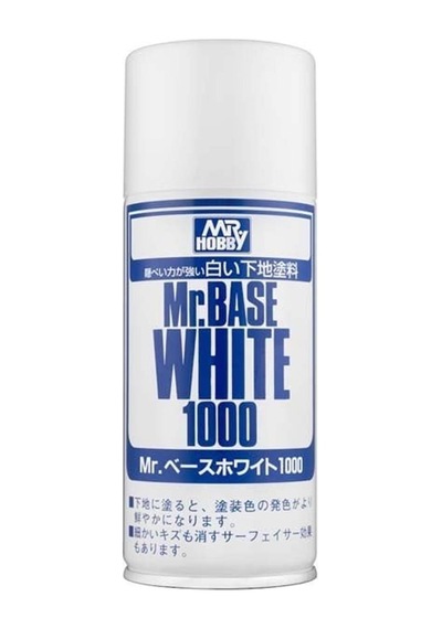 180 Ml. Mr.base 1000 Beyaz Sprey Astar Maket Boyası, Mr.hobby B518 Standart