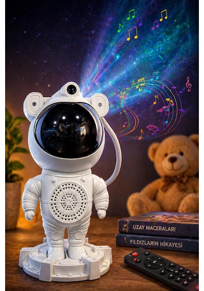 Glr Mxs-003 Uzay Astronot Gökyüzü Lazer Projeksiyon Ve Bluetooth Hoparlör Gece Lambası