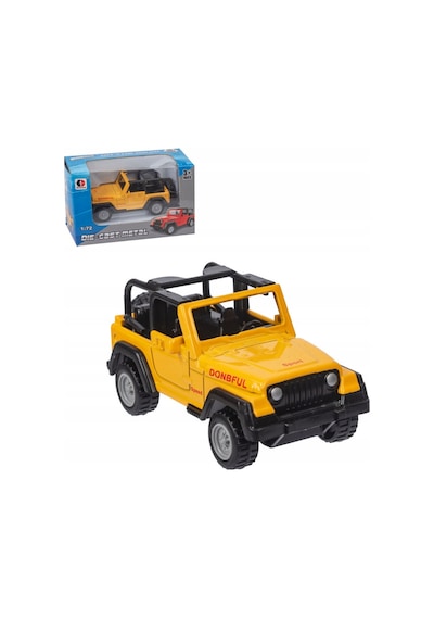 1:64 Ölçek Metal Döküm Sarı Jeep Oyuncak Araba - Off-road Arazi Aracı Die-cast Model Çok Renkli