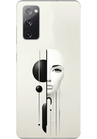 Samsung Galaxy S20 Fe Uyumlu Şeffaf Kılıf Estetik Yüz 2 Tasarımlı