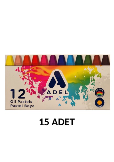Adel 15 Adet 12 Renk Pastel Boya 12li