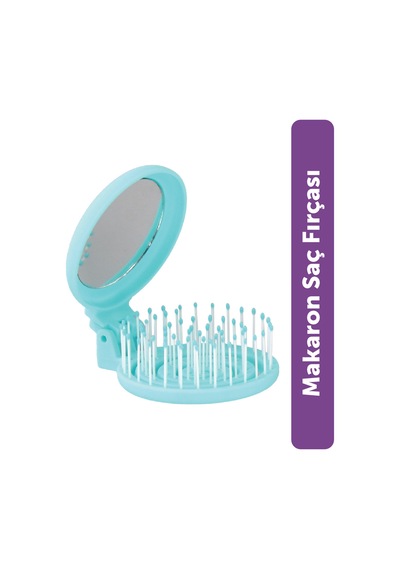 Beauty Makaron Saç Fırçası - 3d Esnek, Aynalı, Çanta Boy - Compact Detangler Cam Göbeği