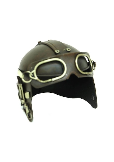 Dekoratif Metal Pilot Kaskı Biblo Vintage Dekoratif Hediyelik
