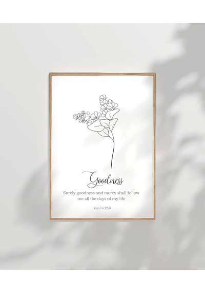 Çerçevesiz Poster Goodness Temalı Minimalist