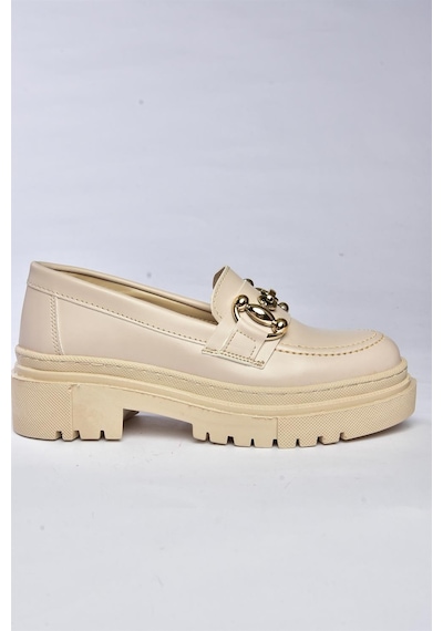 Fox Shoes P6520343009 Bej Kalın Tabanlı Kadın Günlük Ayakkabı
