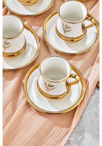 Cooker 6 Kişilik 180 Ml Porselen Çay Ve Kahve Fincan Takımı Ckr3460 Beyaz