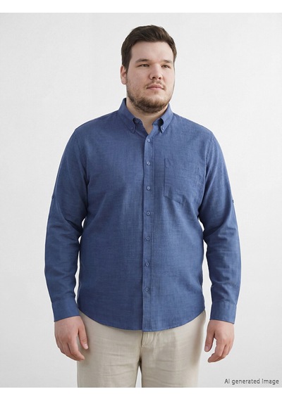 Lcwaıkıkı Classic Lacivert Regular Fit Uzun Kollu Armürlü Erkek Gömlek
