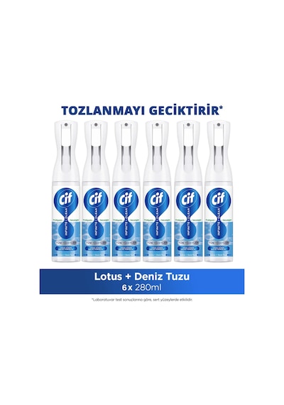 Infinite Clean Doğal Probiyotikli Anti Toz Sprey Tüm Yüzeyler İçin Lotus & Deniz Tuzu 280ml X6 6'lı Set