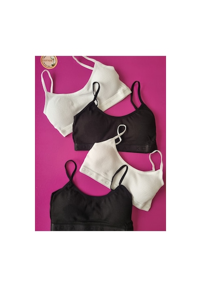Demirsa Boutique Fitilli İp Askılı 4'lü Siyah Ve Beyaz Renk Çıkarılıp Takılabilir Pedli Kadın Büstiyer Beyaz2-siyah2 Demirsa Boutique Fitilli İp Askılı 4'lü Siyah Ve Beyaz Renk Çıkarılıp Takılabilir Pedli Kadın Büstiyer Beyaz2-siyah2