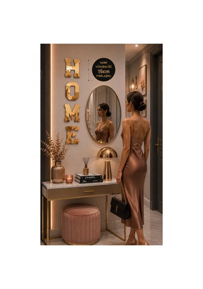 Studio Home Dekoratif Duvar Yazısı 1 Mm Kendinden Yapışkanlı Aynalı Pleksi 9 Renk Seçeneği Altın