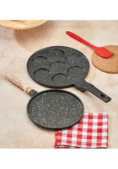 Polochef Granit Gözleme Ve Pankek Tavası Set Siyah