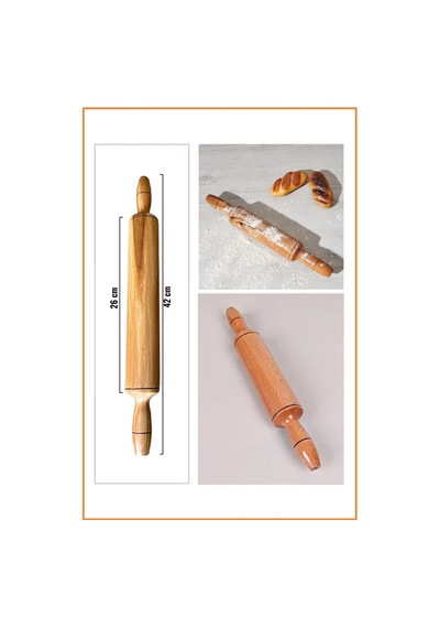 Orta Boy Hamur Merdanesi 42 Cm Ahşap