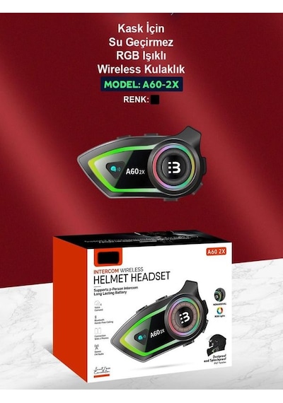 Deanb A602X IP67 Su Geçirmez Rgb Işıklı Wireless Motor Motosiklet İnterkom
