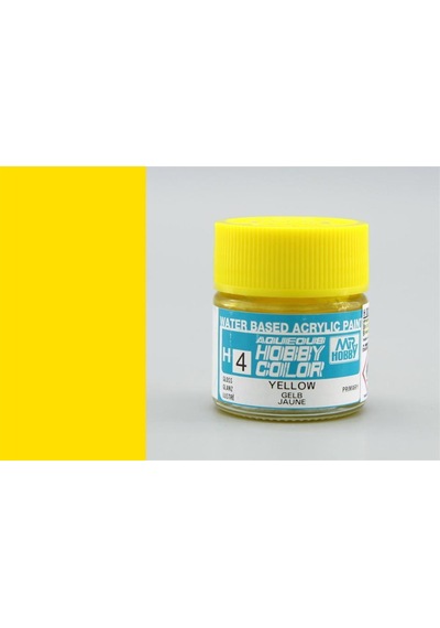 10 Ml. Yellow Aqueous Serisi Maket Boyası, Mr.hobby H004 Standart