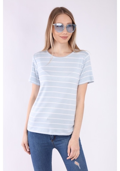 Neslice Kadın Basic Yaka Kısa Kol T-Shirt