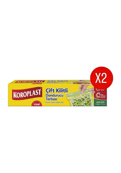 Çift Kilitli Dondurucu Torbası Orta Boy 12li X 2 Adet