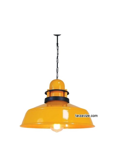 Tarzavize Trt48 Dekoratif Sarı Tekli Retro Modern Sarkıt Avize Sarı