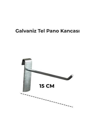 15 Cm 150 Adet Tel Pano Kancası Raf Askısı Galvaniz