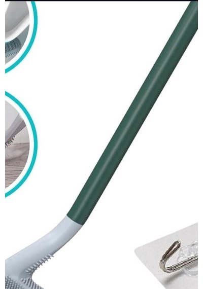 Sopali Tasarim Silikon Klozet Fircasi 41 Cm Aski Kancali Banyo Temizlik Seti Bx-313808 000 Açık Krem
