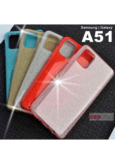 Galaxy A51 Pariltili Simli Kalite Sert Silikon Kilif 408378630