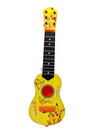 Oyuncak Sarı Pikaçu Modelli İspanyol Gitar 6 Telli Çocuk Gitarı 48 Cm.