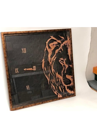 Setabıanca Seta Tıme Duvar Saati Aslan 58x88 Cm Kahverengi - Siyah