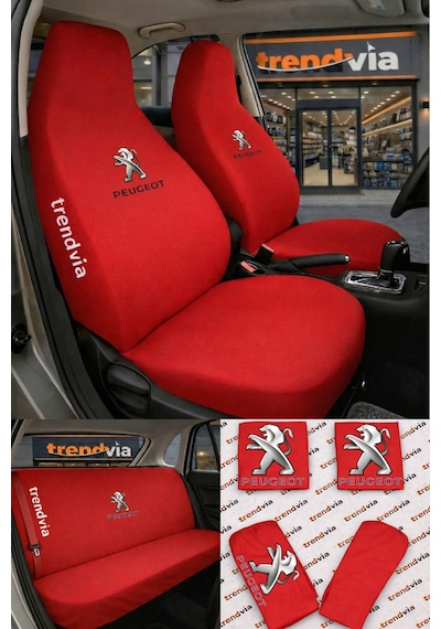Peugeot Eski Logolu Oto Koltuk Kılıfı Ön Arka Set Penye Universal Koltuk Koruyucu Servis Kılıfı 74954906