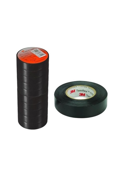 Temflex 1300e Siyah 10'lu Paket Pvc Izole Bant 0.13x19x0.13mm