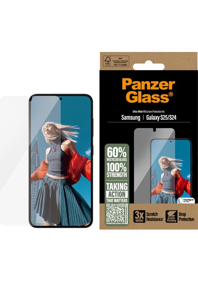 Panzerglass Samsung Galaxy Uyumlu S25 S24 Ultra-wide Fit Tam Koruma Çerçeve Aparatlı Ekran Koruyucu