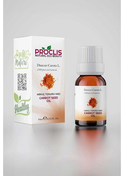 Proclis 3 Adet %100 Doğal Havuç Tohumu Yağı, Cam Şişe 10 Ml